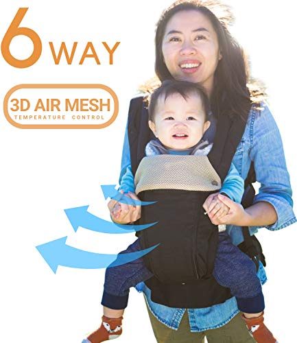 Porte-bébé ergonomique All Seasons 360 - 6 positions, allaitement facile, pas de ...