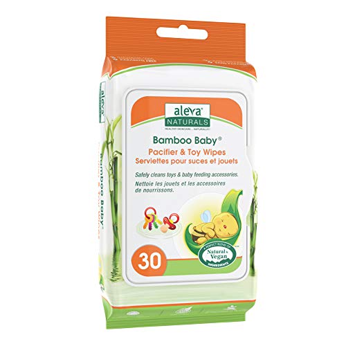 Aleva Naturals Bamboo Jouet sucette pour bébé et lingettes
