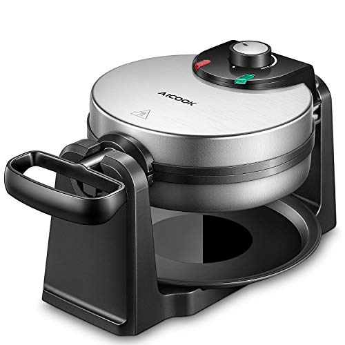 Gaufrier belge 1000W Aicook, Gaufrier électrique en acier inoxydable avec...
