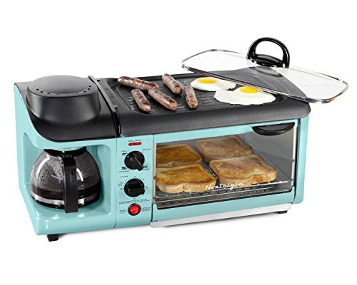 Nostalgie BSET300BLUE Retro Series 3-in-1 Family Size Breakfast Station by...