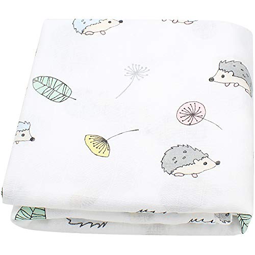 Couverture en mousseline de bébé LifeTree, motif hérisson, en coton et bambou...