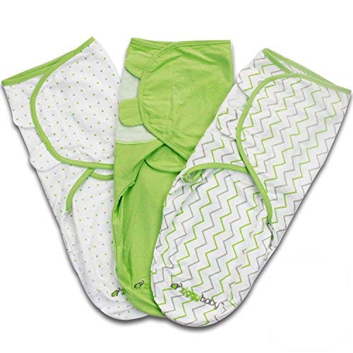 Couverture d'emmaillotement Ziggy Baby, gris/vert/blanc, par Ziggy Baby