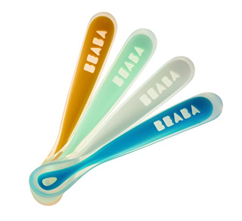 Béaba 913413 Set de 4 cuillères ergonomiques, premier âge, Color Soft...