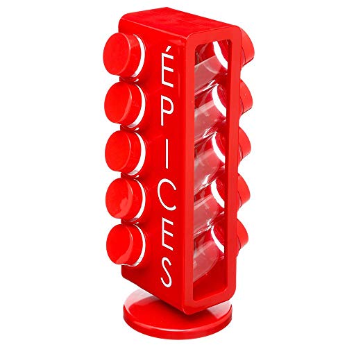Porte-épices dans un support rotatif avec 10 pots en verre - Pratique et...