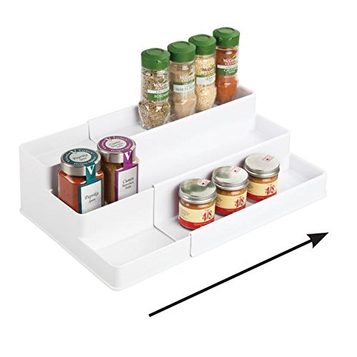 mDesign Étagère à épices coulissante pour armoire de cuisine - Étagère pour...